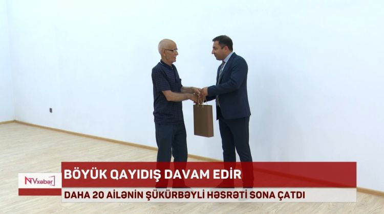 Şükürbəyli kəndində daha 20 ailəyə evlərinin açarları təqdim olunub<font color=red> - VİDEO</font>