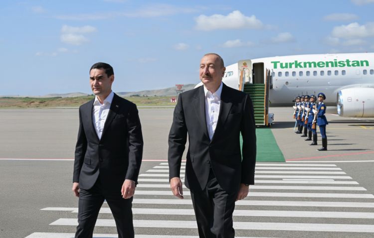 Türkmənistan Prezidenti Sərdar Berdiməhəmmədov Füzuli rayonuna gəlib<font color=red> - FOTOLAR</font>