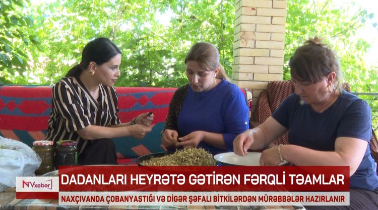 Naxçıvanda çobanyastığı və digər şəfalı bitkilərdən mürəbbələr hazırlanır<font color=red> - VİDEO</font>