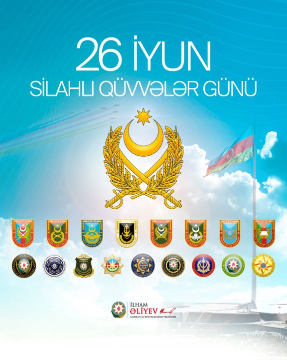 Prezidentin sosial şəbəkə hesablarında Silahlı Qüvvələr Günü ilə bağlı paylaşım olunub