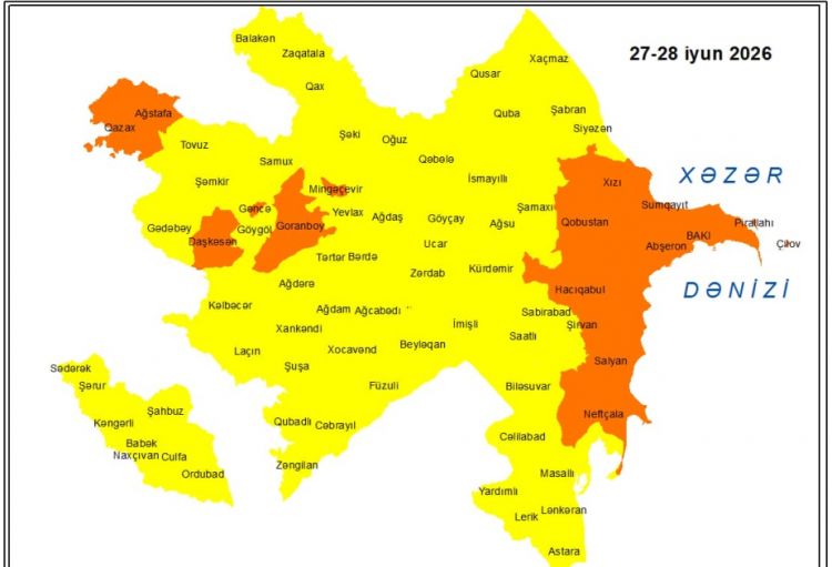 Küləkli hava şəraiti ilə bağlı sarı və narıncı xəbərdarlıq verilib