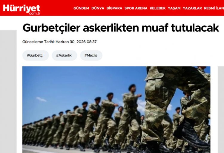 Xaricdə hərbi xidmət keçmiş diaspor nümayəndələrinin Türkiyədə ordudan azad edilməsi ilə bağlı təklif irəli sürülüb