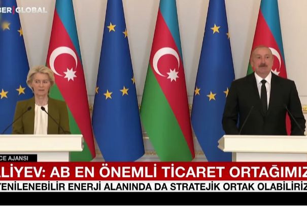 "Haber Global" İlham Əliyevlə Ursula Fon der Lyayenin görüşü barədə süjet hazırlayıb<font color=red> - VİDEO</font>