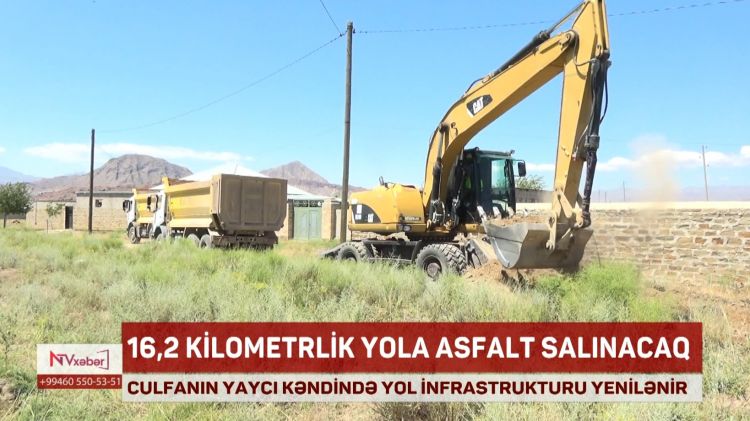 Culfanın Yaycı kəndində yol infrastrukturu yenilənir<font color=red> - VİDEO</font>