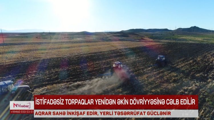 Naxçıvanda istifadəsiz torpaqlar yenidən əkin dövriyyəsinə cəlb olunur.<font color=red> - VİDEO</font>