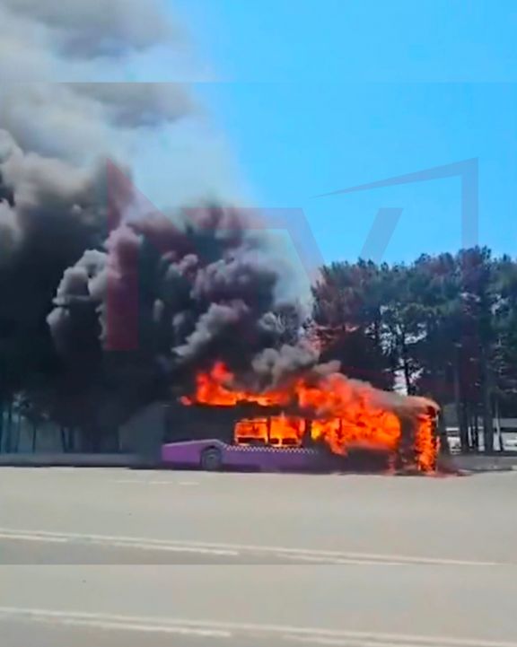 Bakıda avtobusda yanğın baş verib, xəsarət alan olmayıb