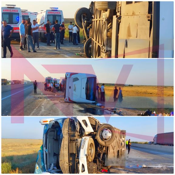 Hacıqabulda sərnişin avtobusu aşıb, 30-dan çox yaralı var