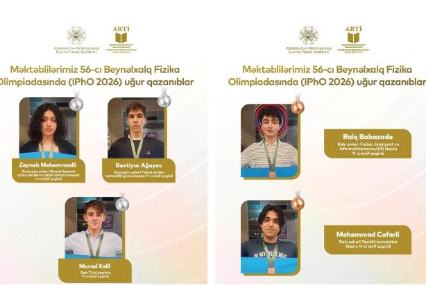 Azərbaycan məktəbliləri Beynəlxalq Fizika Olimpiadasında son 20 ilin ən yüksək nəticəsini əldə ediblər