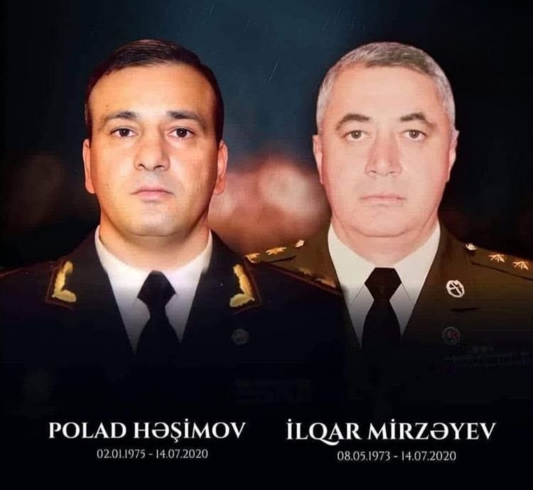 Bu gün general-mayor Polad Həşimov və polkovnik İlqar Mirzəyevin şəhid olmasının növbəti ildönümüdür