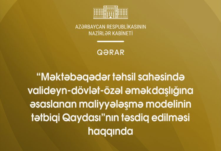 Məktəbəqədər təhsildə yeni maliyyələşmə modeli: dövlət dəstəyi təhsil haqqının 70 faizi həcmində müəyyən edilib