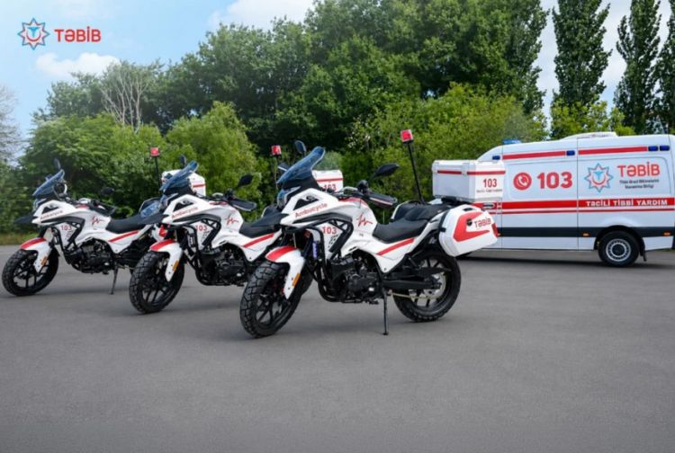 Azərbaycanda ilk dəfə motosikletlər təcili tibbi yardım xidmətinə cəlb olunub