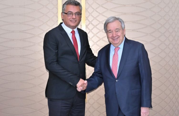 Şimali Kipr Prezidenti BMT-nin Baş katibi ilə görüşüb<font color=red> - FOTOLAR</font>