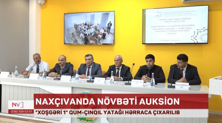 “Xoşgəri-1” qum-çınqıl yatağı hərraca çıxarılıb<font color=red> - VİDEO</font>