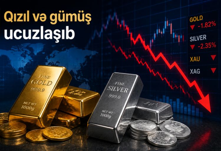 Qızıl və gümüş qiymətləri ucuzlaşır