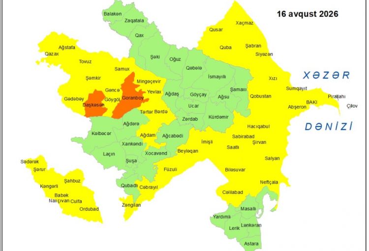 Küləkli hava şəraiti ilə bağlı sarı və narıncı xəbərdarlıq verilib