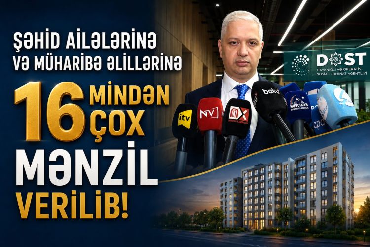 Şəhid ailələrinə və müharibə əlillərinə indiyədək 16 mindən çox mənzil verilib<font color=red> - VİDEO</font>