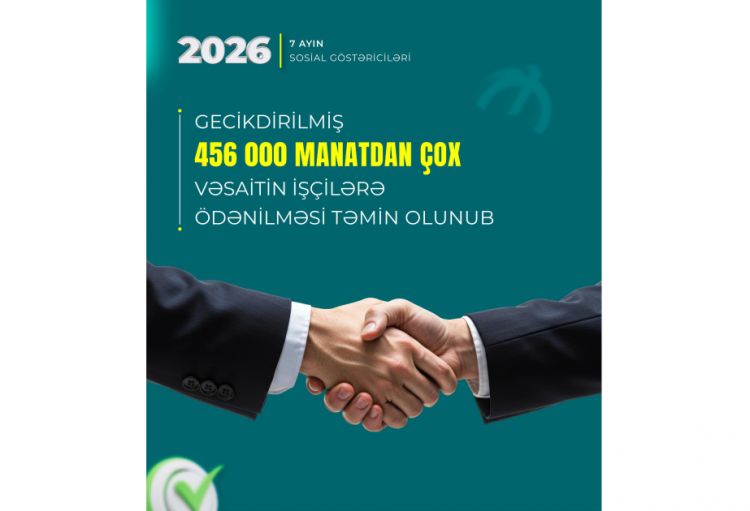 Yanvar-iyul aylarında gecikdirilmiş 456 min manatdan çox vəsaitin işçilərə ödənilməsi təmin olunub