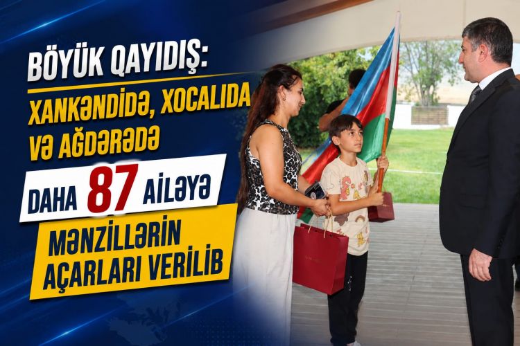 Böyük Qayıdış: Xankəndidə, Xocalıda və Ağdərədə daha 87 ailəyə mənzillərin açarları verilib<font color=red> - VİDEO</font>
