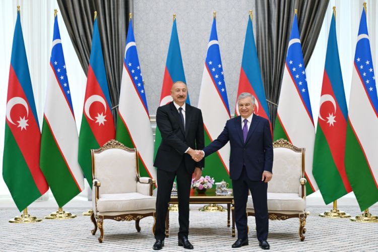 Daşkənddə Azərbaycan Prezidenti İlham Əliyevin Özbəkistan Prezidenti ilə təkbətək görüşü olub <font color=red> - FOTOLAR</font>