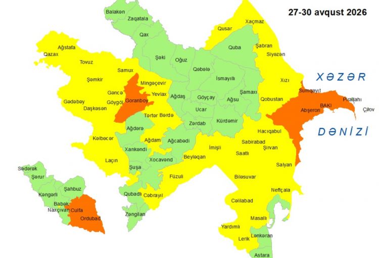 Küləkli hava şəraiti ilə bağlı sarı və narıncı xəbərdarlıq verilib