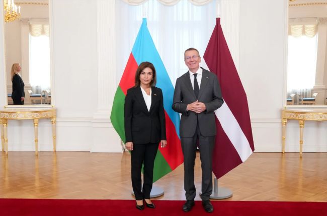 Nərminə Mustafayeva etimadnaməsini Latviya Prezidentinə təqdim edib<font color=red> - FOTOLAR</font>