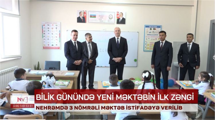 Naxçıvanda Bilik Günündə Nehrəm qəsəbə 3 nömrəli tam orta məktəbi istifadəyə verilib<font color=red> - VİDEO</font>