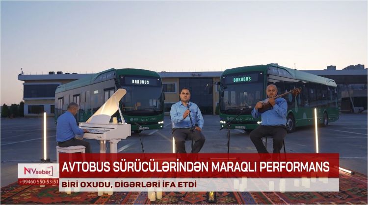 Avtobus sürücülərindən maraqlı performans<font color=red> - VİDEO</font>