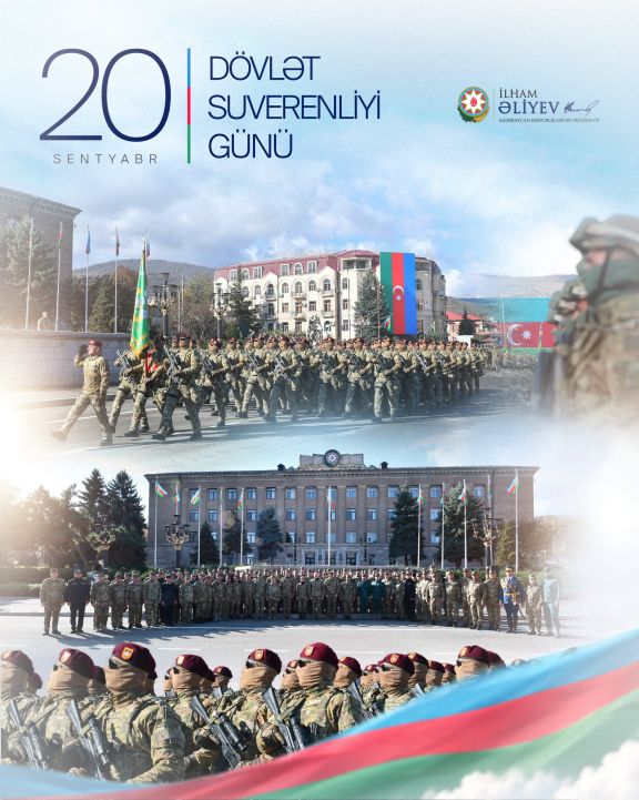Prezident İlham Əliyevin sosial şəbəkə hesablarında Dövlət Suverenliyi Günü ilə bağlı paylaşım edilib