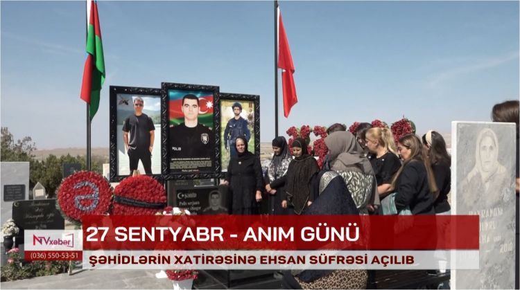 Şəhidlərin xatirəsinə ehsan süfrəsi açılıb<font color=red> - VİDEO</font>