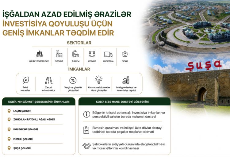 İşğaldan azad olunmuş ərazilər investorlar üçün geniş imkanlar təqdim edir