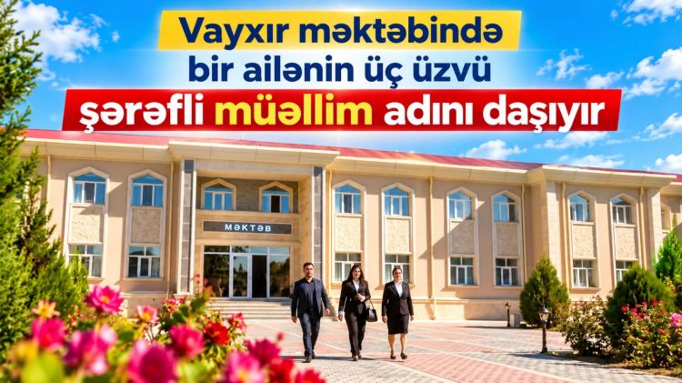 Vayxır məktəbində bir ailənin üç üzvü şərəfli müəllim adını daşıyır<font color=red> - VİDEO</font>
