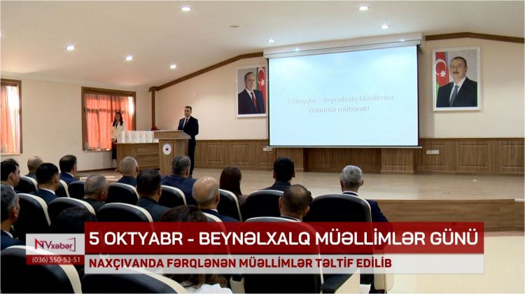 Naxçıvanda fərqlənən müəllimlər təltif edilib<font color=red> - VİDEO</font>