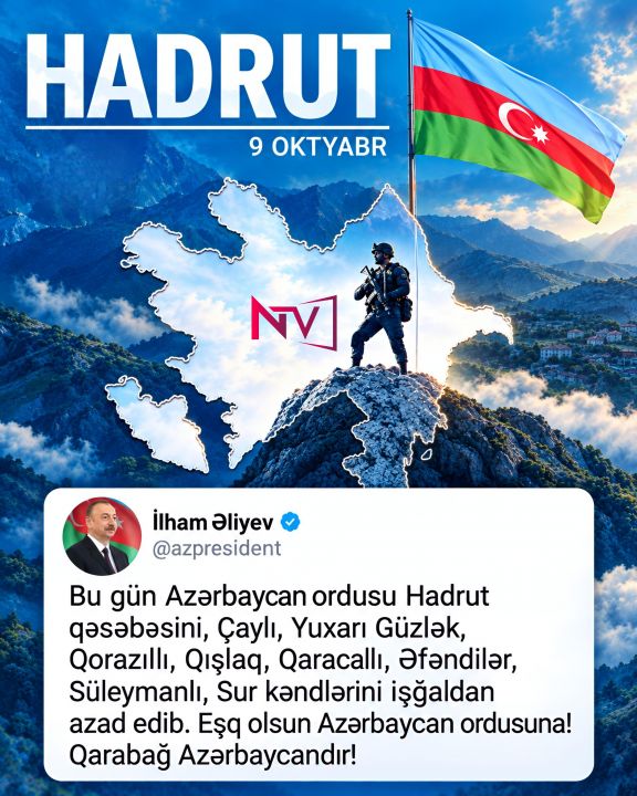 Hadrutun işğaldan azad olunmasından 6 il ötür
