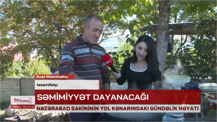 Nəzərabad sakininin yol kənarındakı gündəlik həyatı<font color=red> - VİDEO</font>