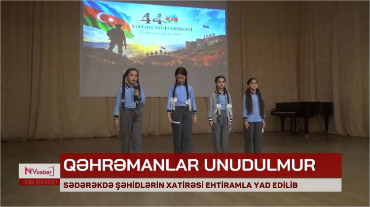 Sədərəkdə şəhidlərin xatirəsi ehtiramla yad edilib<font color=red> - VİDEO</font>