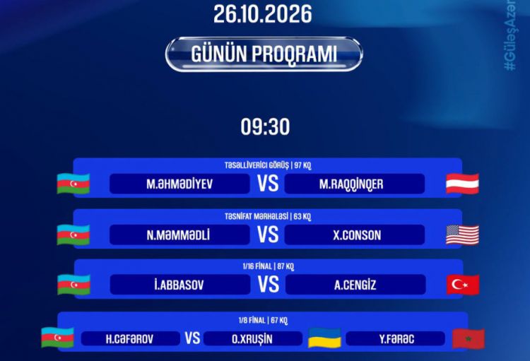 Azərbaycanın daha 3 güləşçisi dünya çempionatında mübarizəyə başlayır