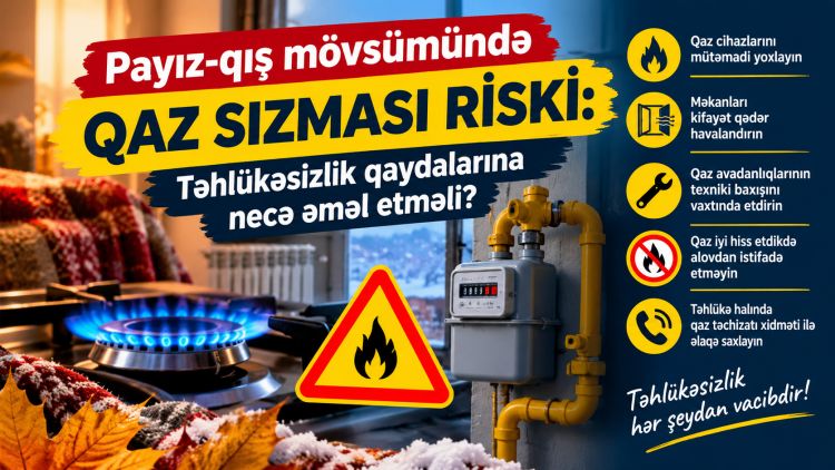 Payız-qış mövsümündə qaz sızması riski: təhlükəsizlik qaydalarına necə əməl etməli?<font color=red> - VİDEO</font>